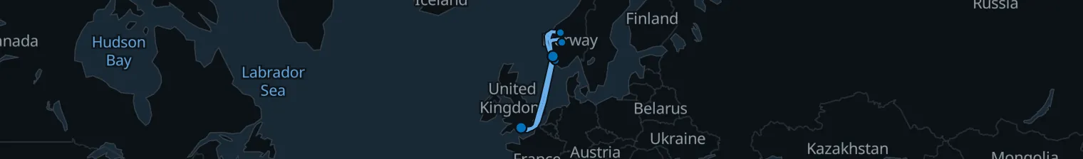 Route map of Fjord’s Veiled Heart – Norway’s Wild Coast