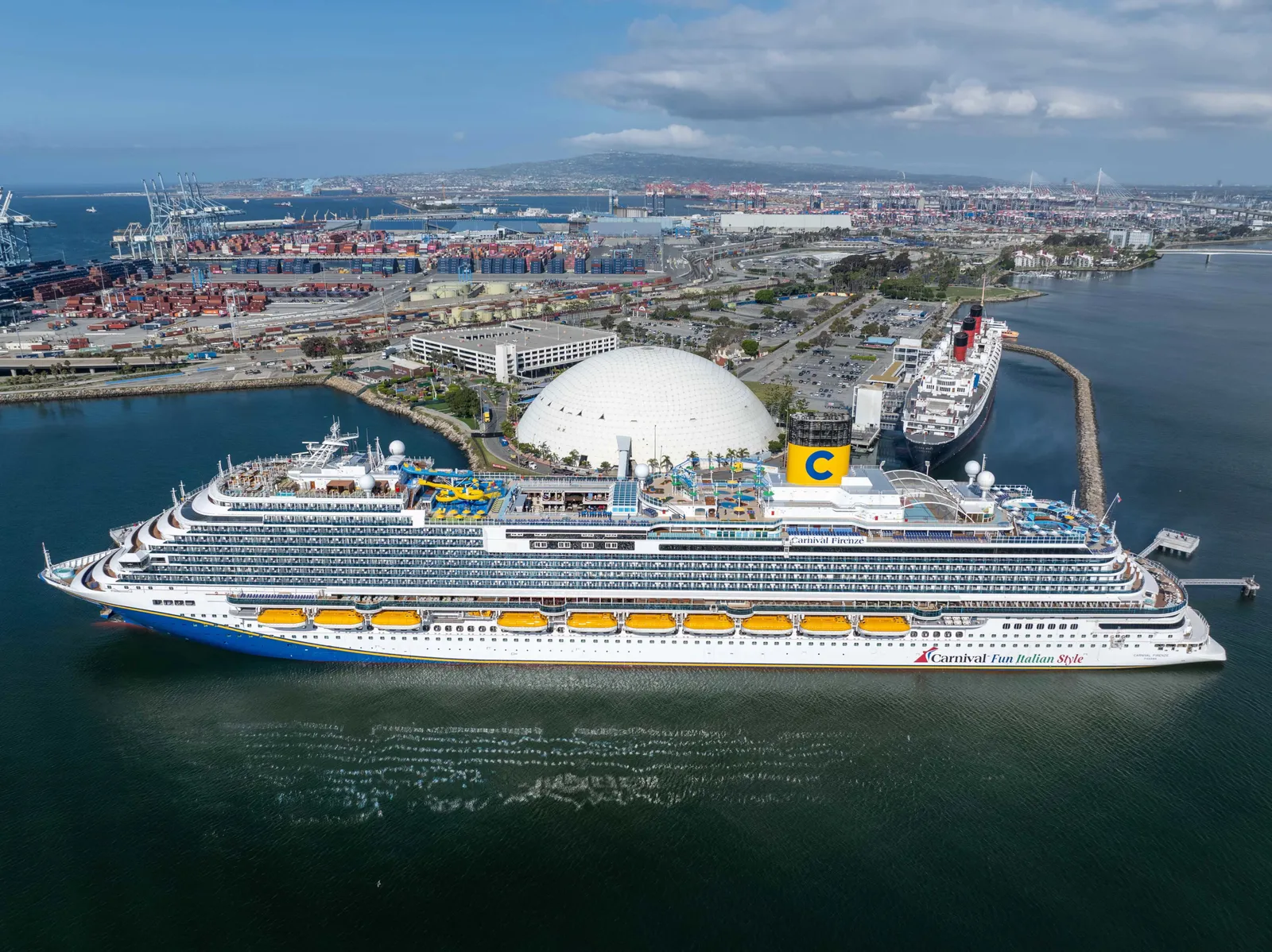 docked at Long Beach Cruise Terminal