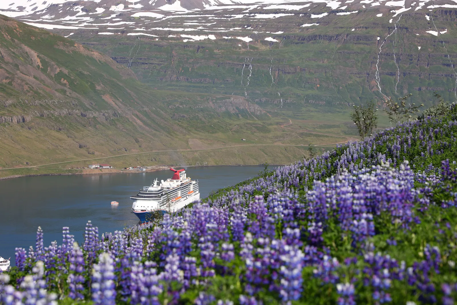sails through Seydis fjordur Iceland